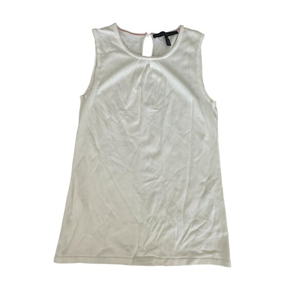 WHITE HOUSE BLACK MARKET WHBM Ivory Crewneck Tank Top Size XS - Picture 1 of 5
